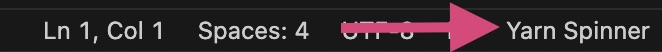Yarn Spinner toolbar
